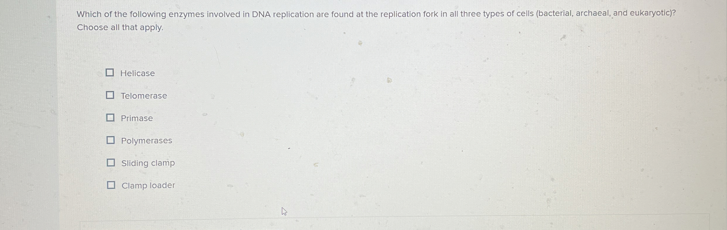 Solved Which of the following enzymes involved in DNA