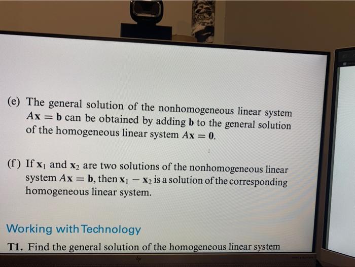 Solved E The General Solution Of The Nonhomogeneous Linear 4716