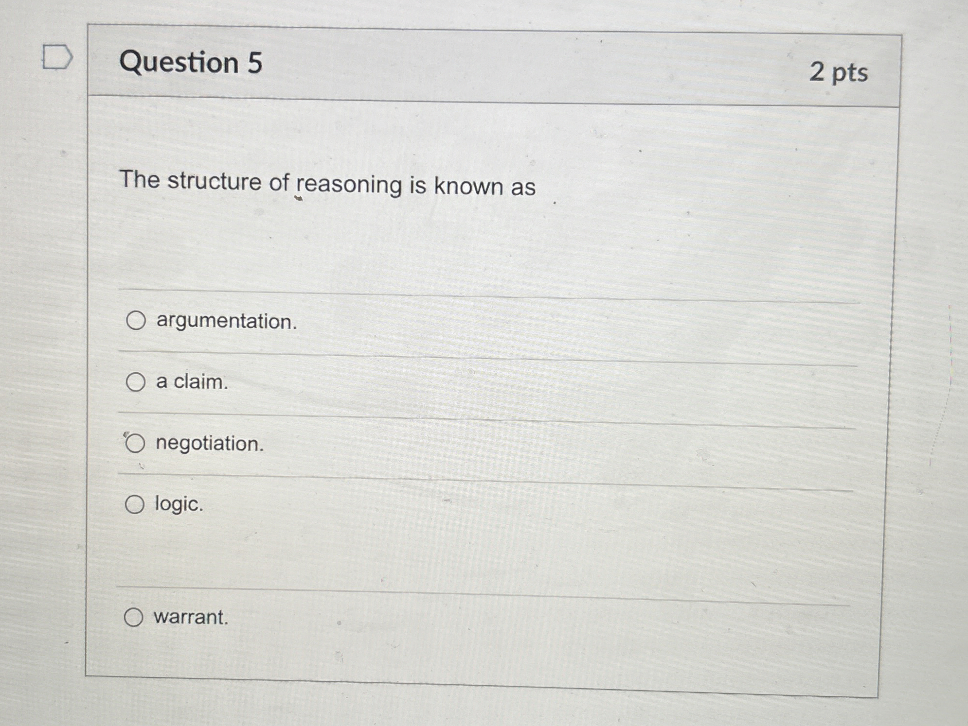 Solved Question 52 ﻿ptsThe structure of reasoning is known | Chegg.com