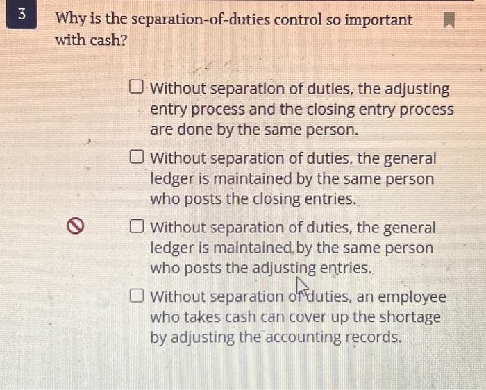 Solved Why is the separation-of-duties control so important | Chegg.com