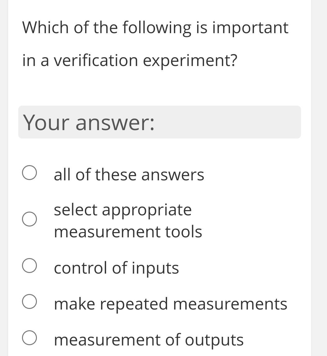 Solved Which of the following is important in a verification | Chegg.com