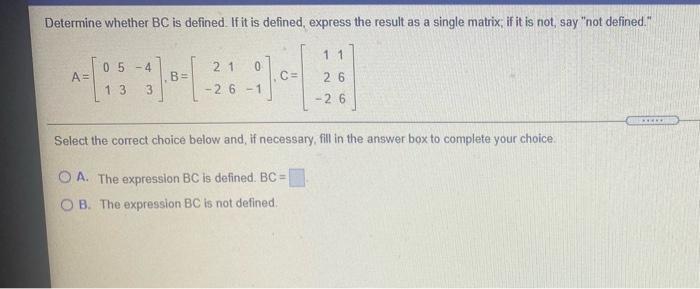 Solved Determine Whether A+B Is Defined. If It Is Defined, | Chegg.com