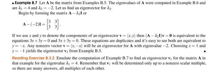 Solved Reading Exercise B.3.1 Let A=[−3−1227] Verify That | Chegg.com