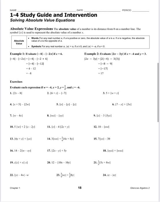 Period Name Date 1 3 Study Guide And Intervention Chegg 