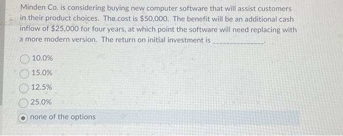 Solved Minden Co. is considering buying new computer | Chegg.com