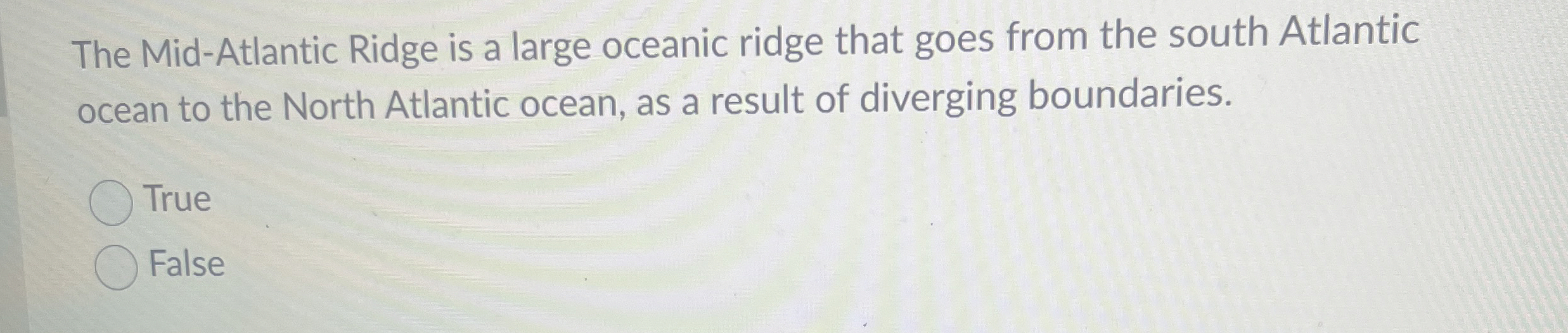 Solved The Mid-Atlantic Ridge is a large oceanic ridge that | Chegg.com