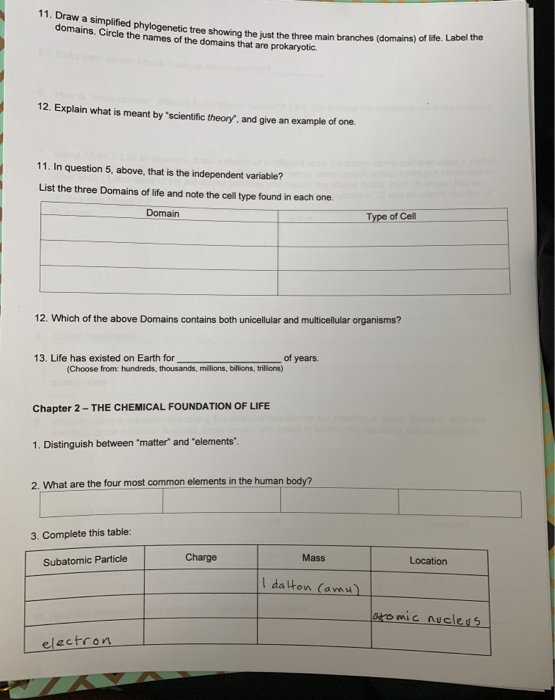 Solved BSC2010 MODULE 1 UNIT 1 WORKSHEET WILLOUGHBY Chapter | Chegg.com