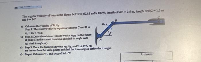 Solved The angular velocity of an in the figure below is | Chegg.com