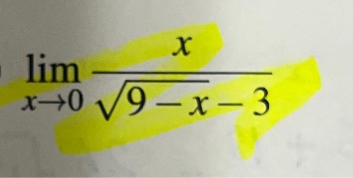 Solved Limx→09−x−3x 8300