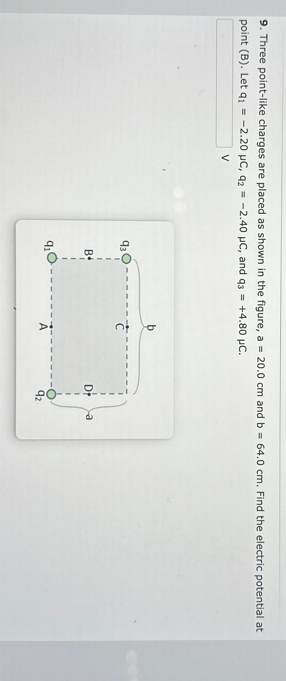 Solved Three Point-like Charges Are Placed As Shown In The | Chegg.com