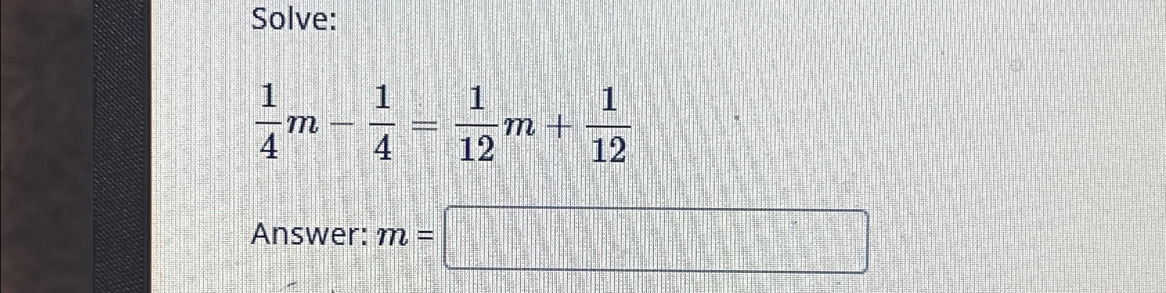 Solved Solve:14m-14=112m+112Answer: m= | Chegg.com