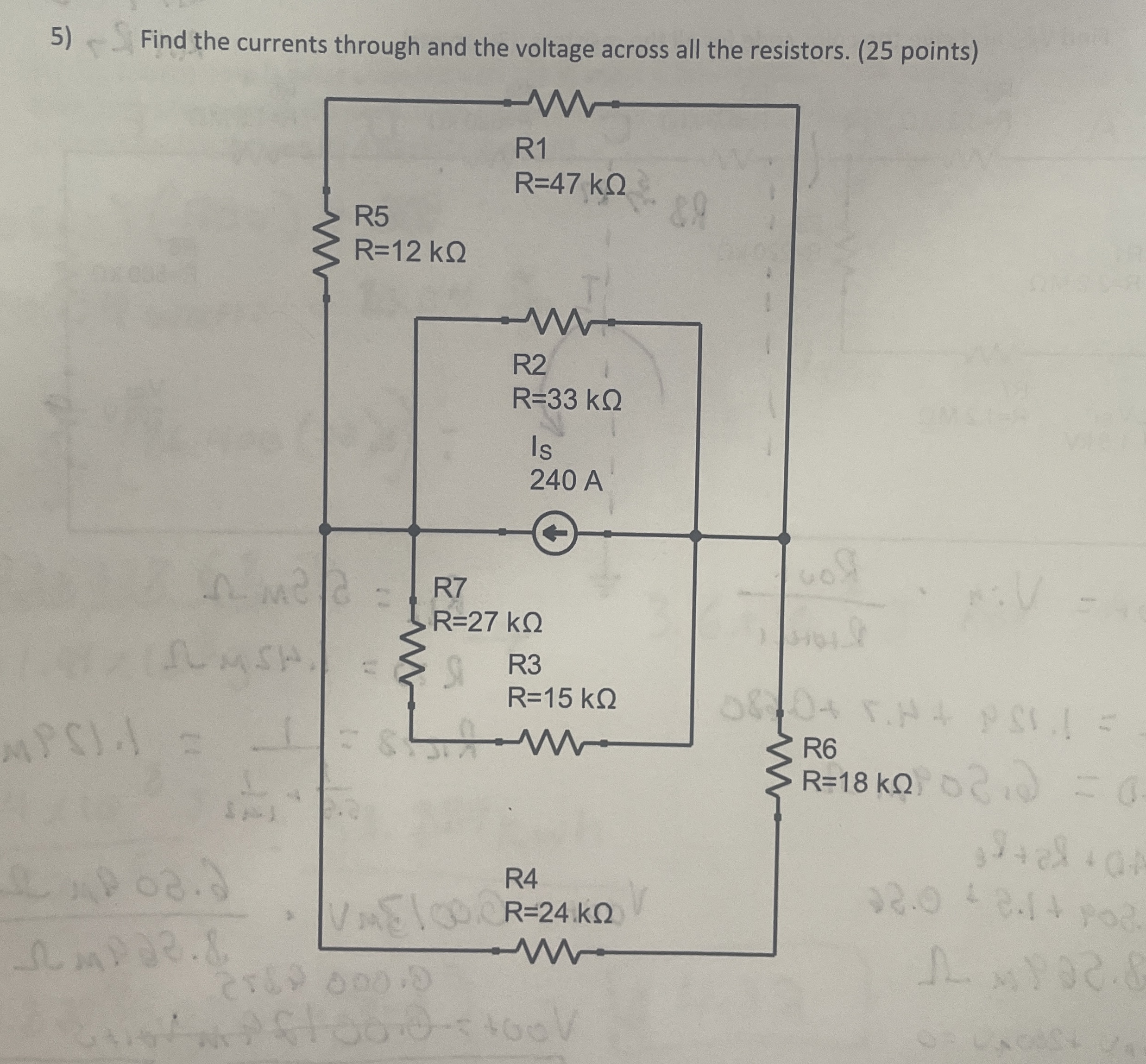 Solved Find the currents through and the voltage across all | Chegg.com