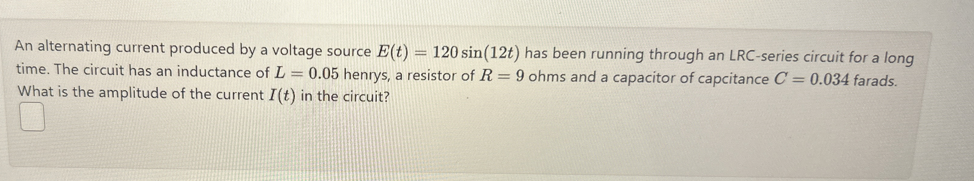 An alternating current produced by a voltage source