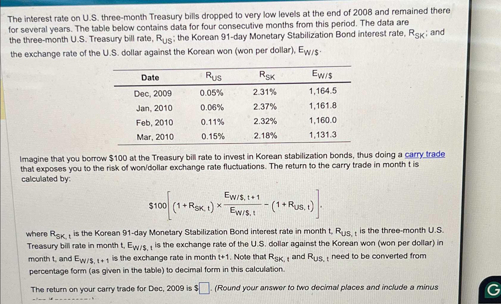 Solved the interest rate on u s three month treasury bills chegg