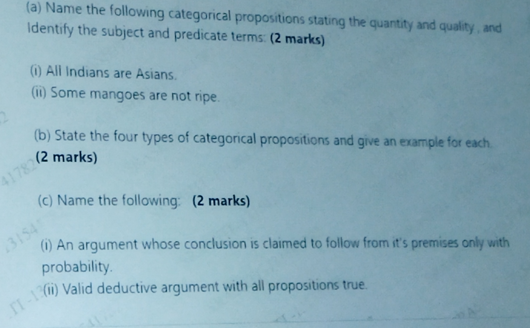 Solved (a) ﻿Name The Following Categorical Propositions | Chegg.com