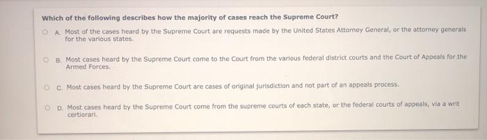 Most cases heard by sale the supreme court come from