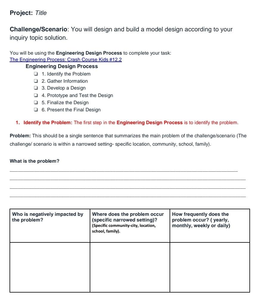 Solved Project: Title Challenge/Scenario: You will design | Chegg.com