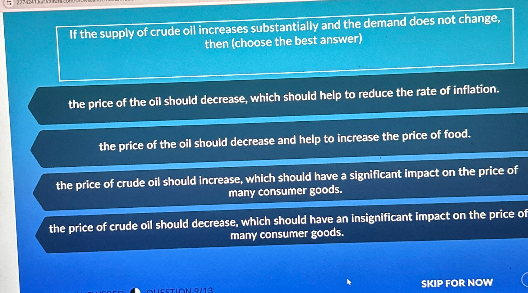 Solved If the supply of crude oil increases substantially | Chegg.com