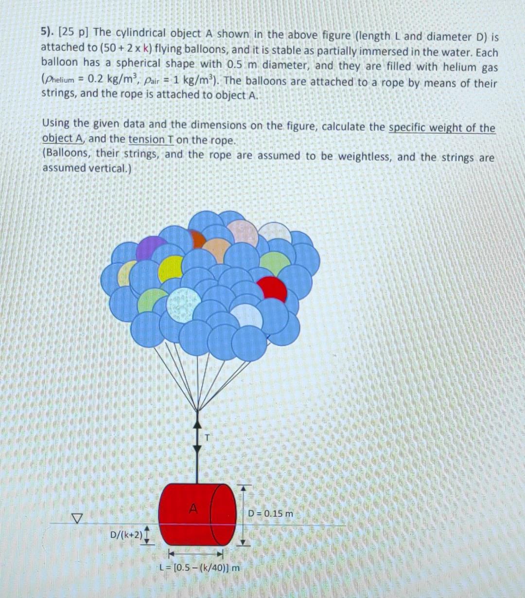 Solved 5). [25 p] The cylindrical object A shown in the | Chegg.com