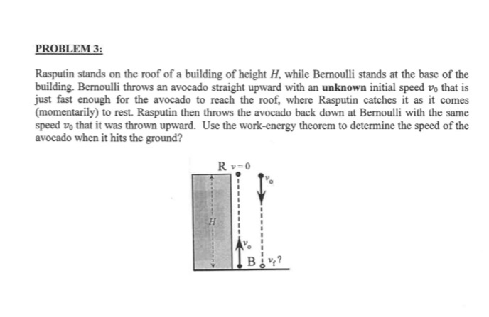 Rasputin Problem Solved PROBLEM 3: Rasputin stands on the roof of a building | Chegg.com