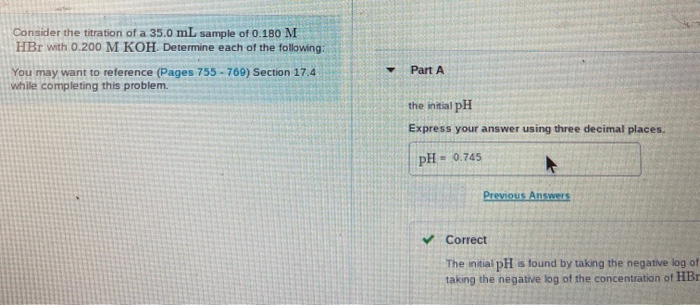 Solved Consider The Titration Of A 35 0 Ml Sample Of 0 180 M