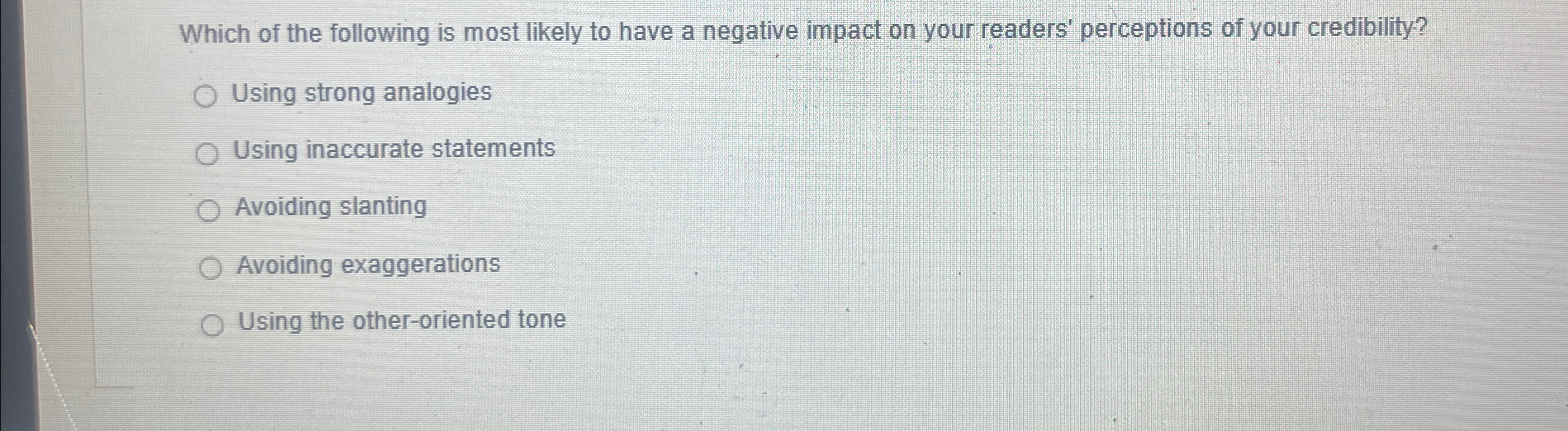 Solved Which of the following is most likely to have a | Chegg.com