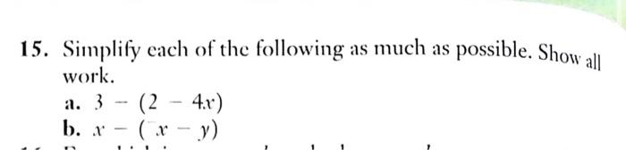 Solved 15. Simplify Each Of The Following As Much As | Chegg.com