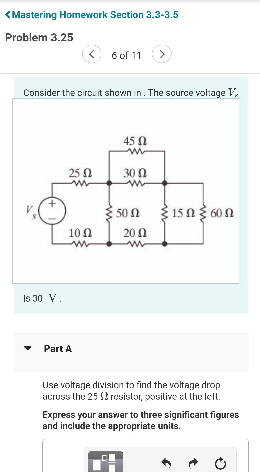 Solved Consider the circuit shown in. The source voltage Vs | Chegg.com