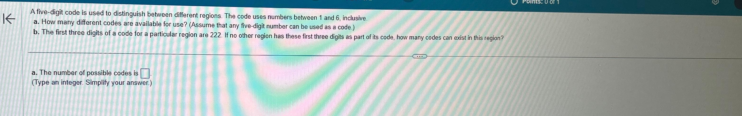 Solved A five-digit code is used to distinguish between | Chegg.com image.