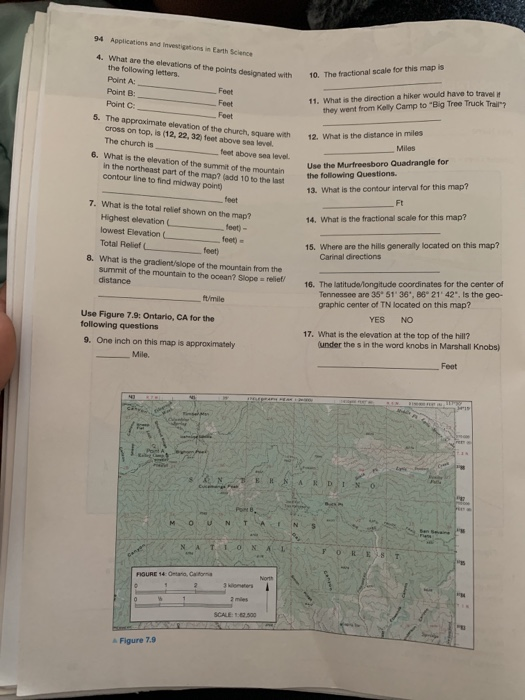 Solved LAB REPORT Topographic Maps Print Name Section | Chegg.com