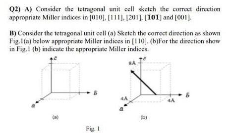 Solved Q2) A) Consider the tetragonal unit cell sketch the | Chegg.com