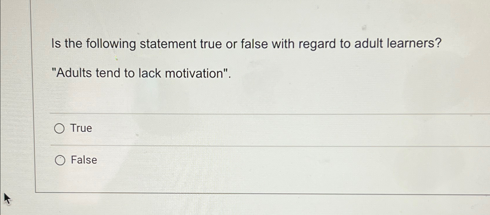 Solved Is the following statement true or false with regard | Chegg.com