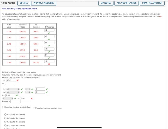 Solved Click here to open the distribution applet An | Chegg.com