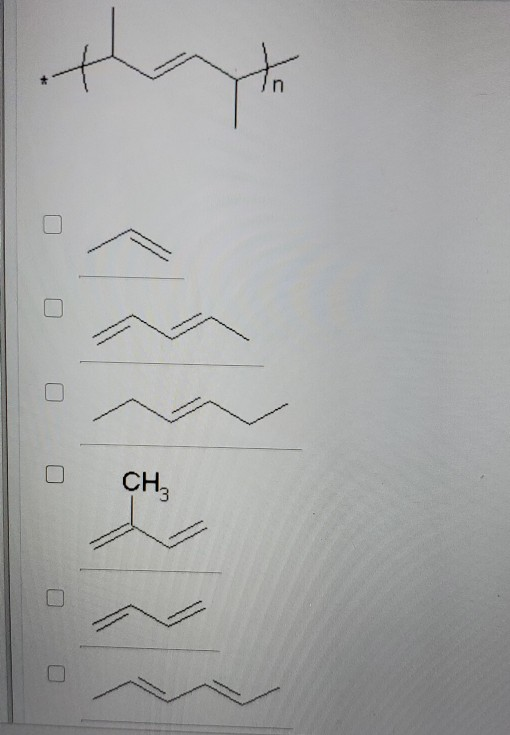 Solved From What Monomer(s) Is The Following Polymer Made? + | Chegg.com