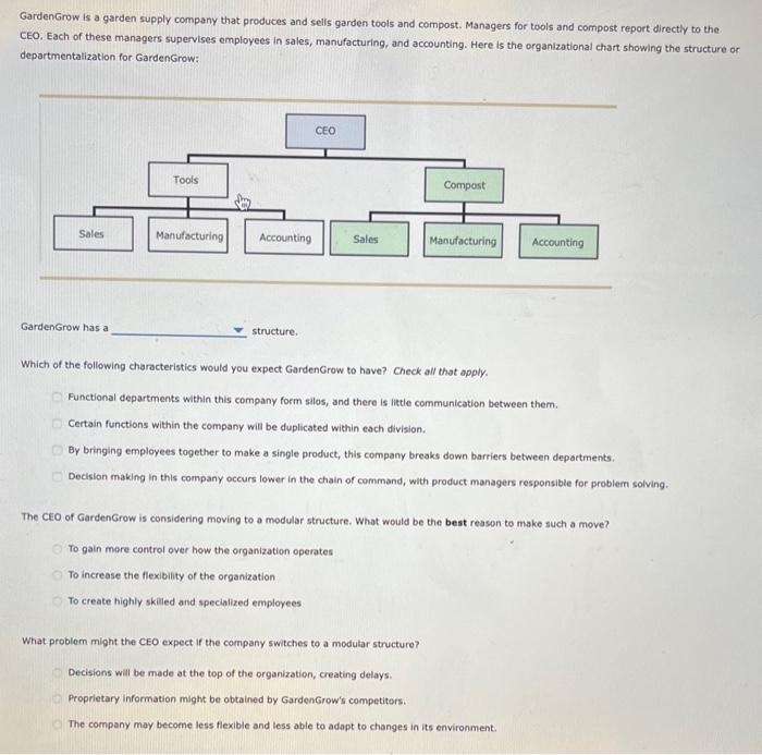 Solved GardenGrow is a garden supply company that produces
