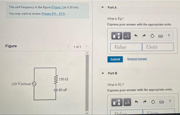 Solved Part A The Emf Frequency In The Figure (Figure 1)is | Chegg.com