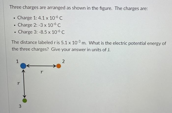 Solved Three Charges Are Arranged As Shown In The Figure. | Chegg.com