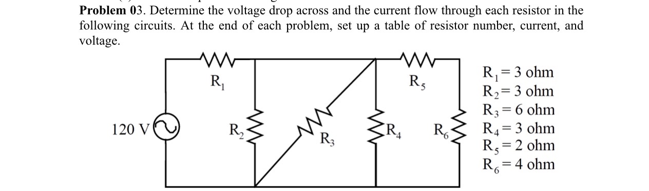 Solved Problem 03. ﻿Determine the voltage drop across and | Chegg.com