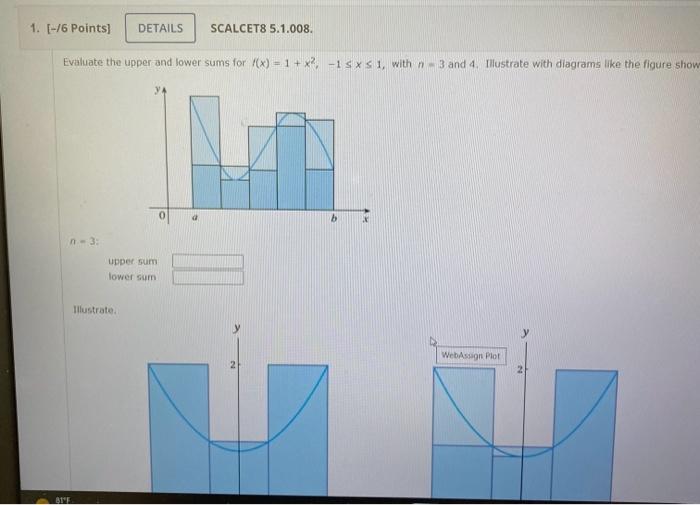 Solved Evaluate the upper and lower sums for | Chegg.com