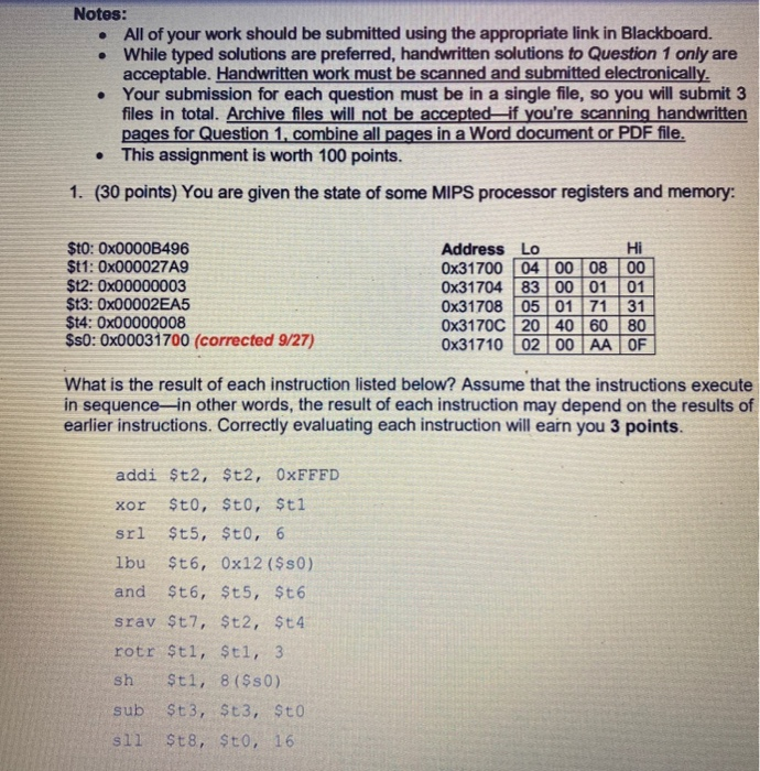 Solved Notes: All of your work should be submitted using the | Chegg.com