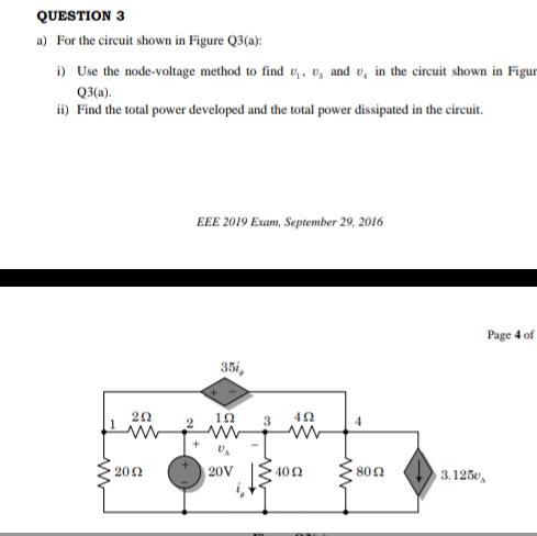 Solved QUESTION 3 a) For the circuit shown in Figure Q3(a): | Chegg.com
