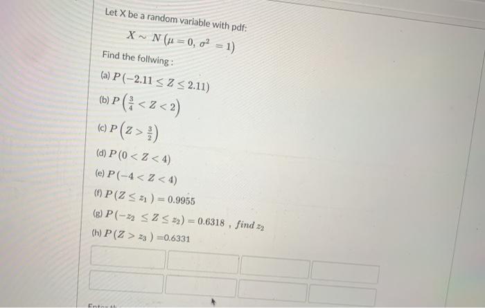 Solved Let X Be A Random Variable With Pdf X N U 0 0 Chegg Com