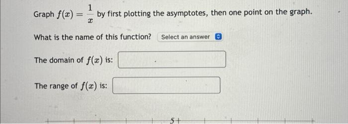 Solved Graph f(x)=x1 by first plotting the asymptotes, then | Chegg.com