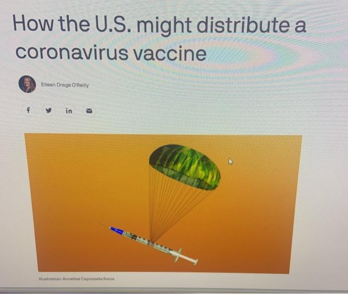 How the U.S. might distribute a coronavirus vaccine Eileen Drage OReilly f in Intration Anne Capolaco