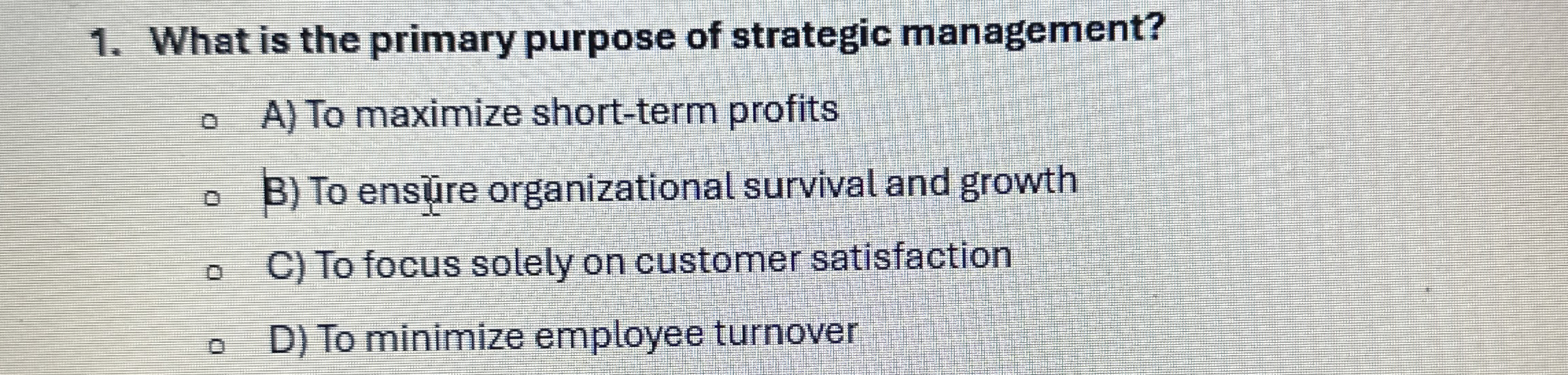 Solved What is the primary purpose of strategic | Chegg.com