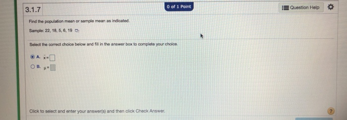 Solved O of 1 Point 3.1.7 Question Help Find the population | Chegg.com