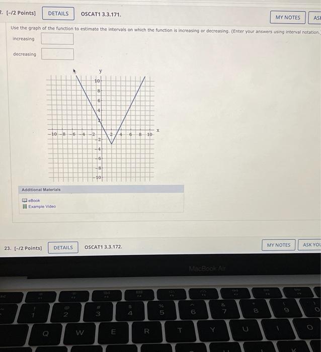 Solved Write the domain and range of the function using | Chegg.com