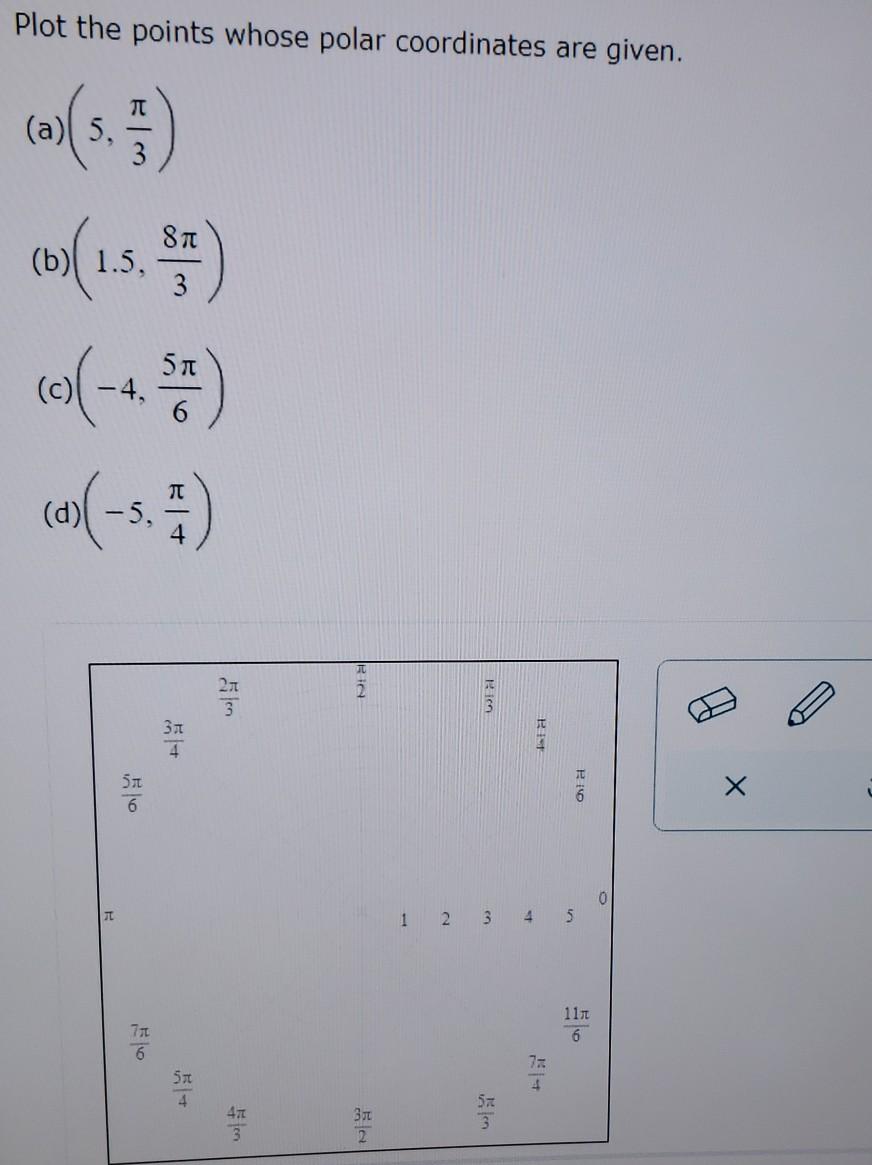 Solved Plot the points whose polar coordinates are given. n | Chegg.com