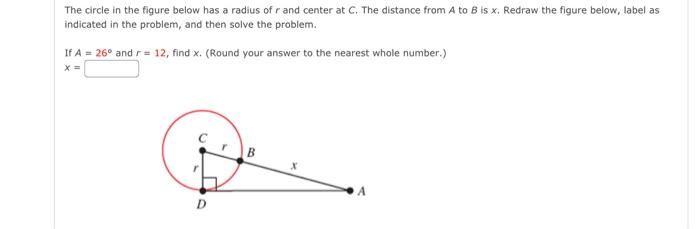 Solved The circle in the figure below has a radius of r and | Chegg.com