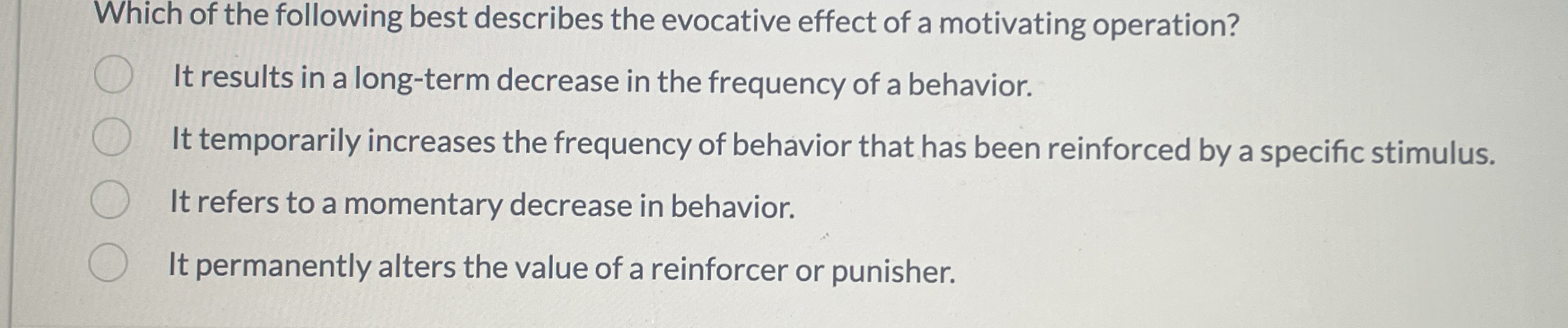 Solved Which of the following best describes the evocative | Chegg.com